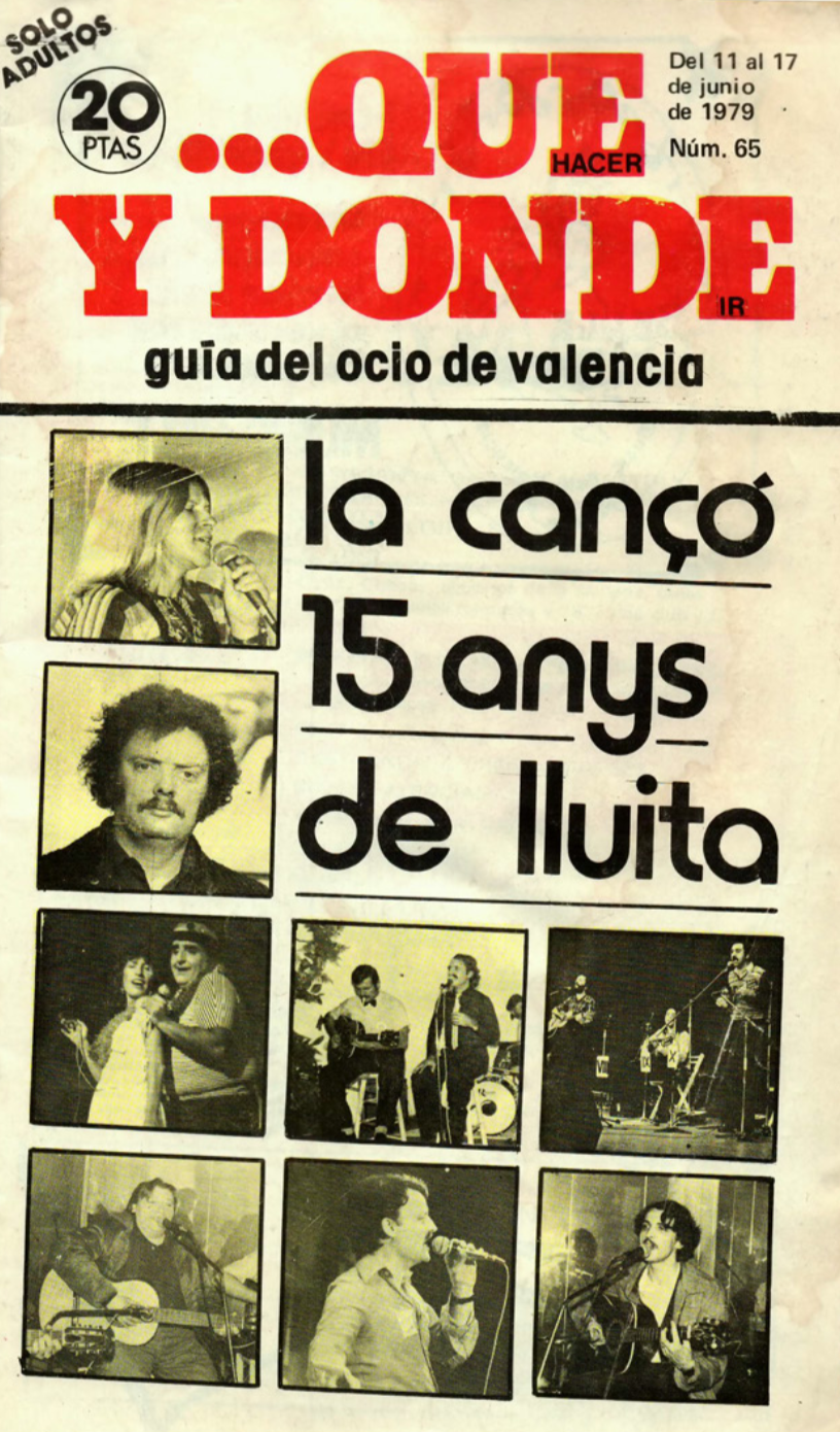 1979 Pavesos 15 Anys de La Cançó Que y Donde 11 juny