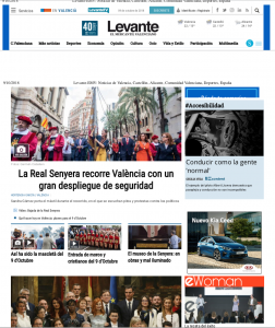 2018 Distinció al Mèrit Cultural GVA Portada Digital Levante EMV 9 d'octubre