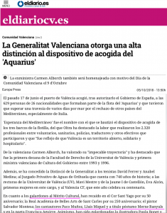 2018 Distinció al Mèrit Cultural GVA Eldiariocv.es 5 d'octubre